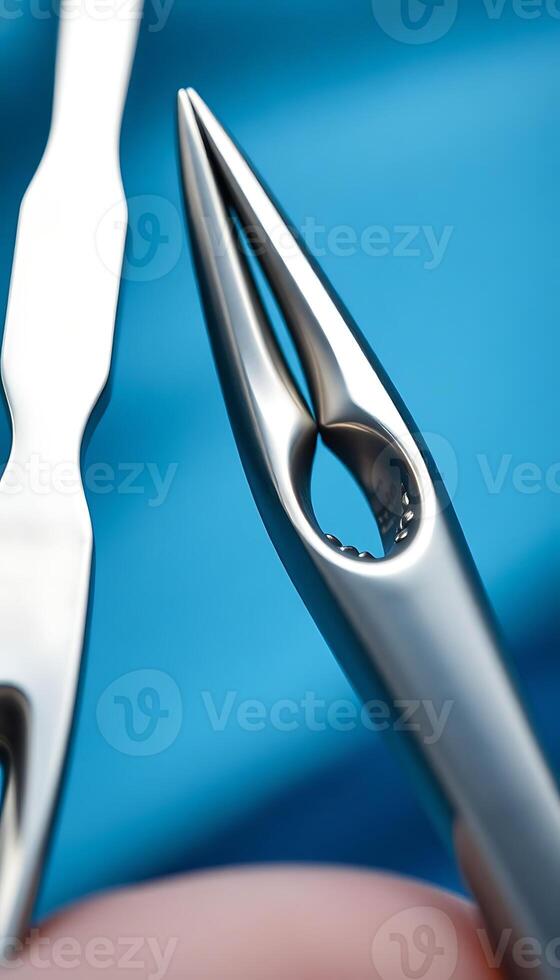 close up of a person holding a pair of scissors photo
