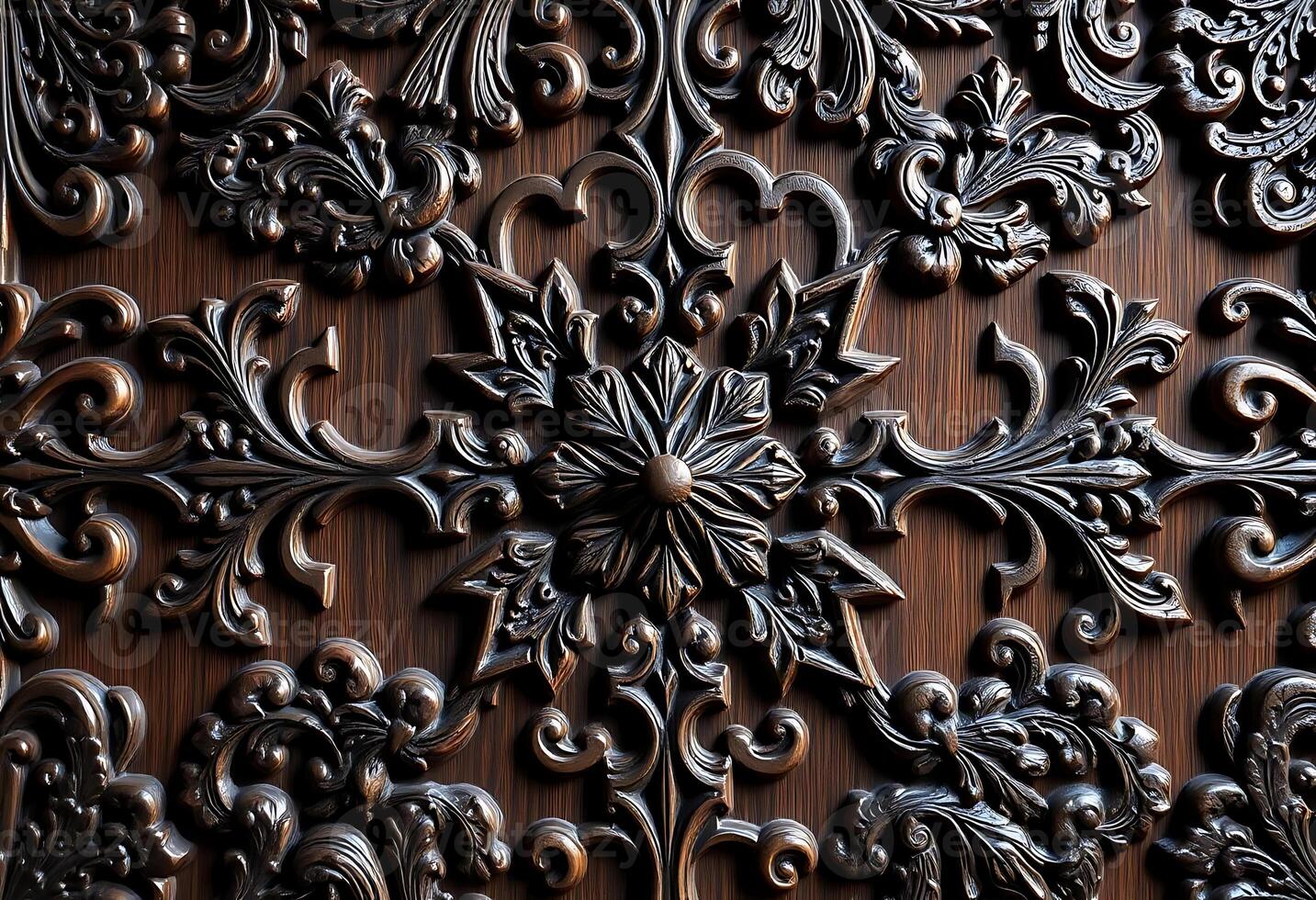 close up of a decorative wooden door photo