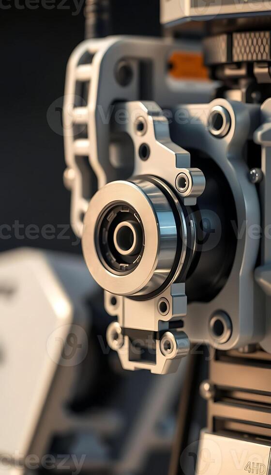 close up of a machine with a camera attached to it photo