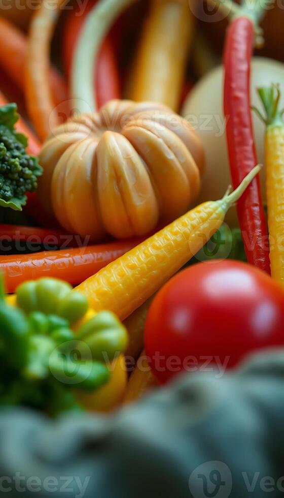 close up of a bunch of vegetables photo