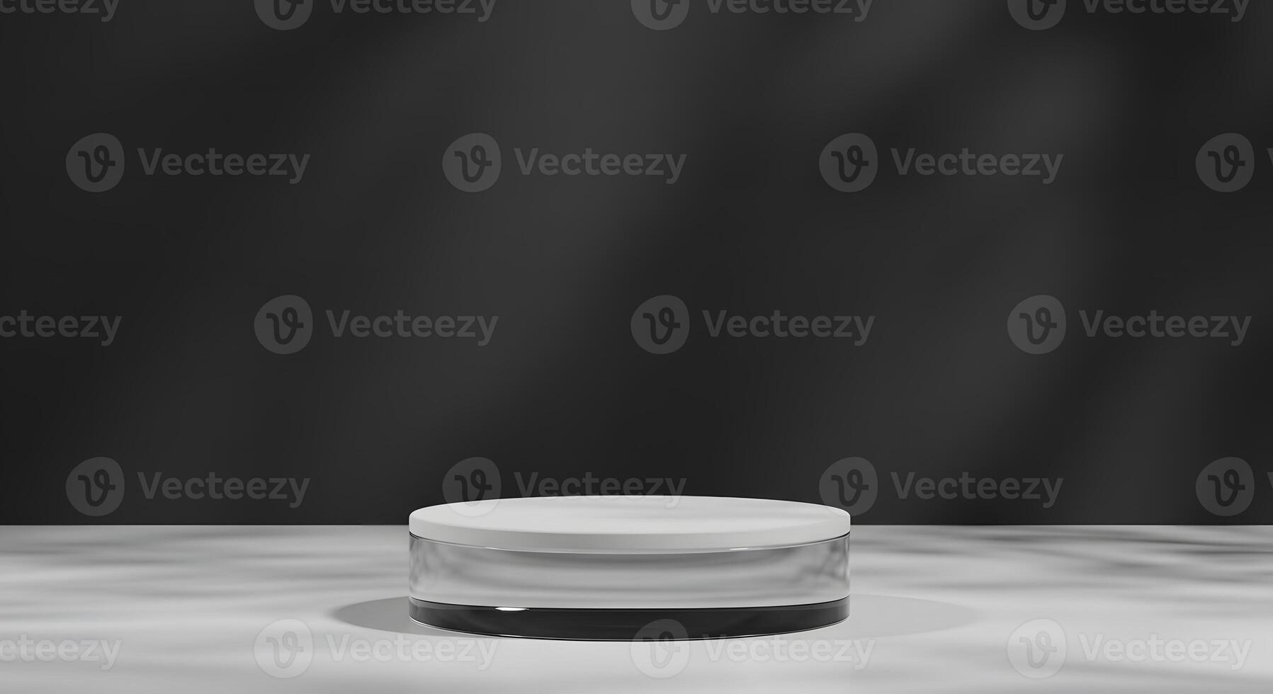 A white container sitting on a table with a black background photo