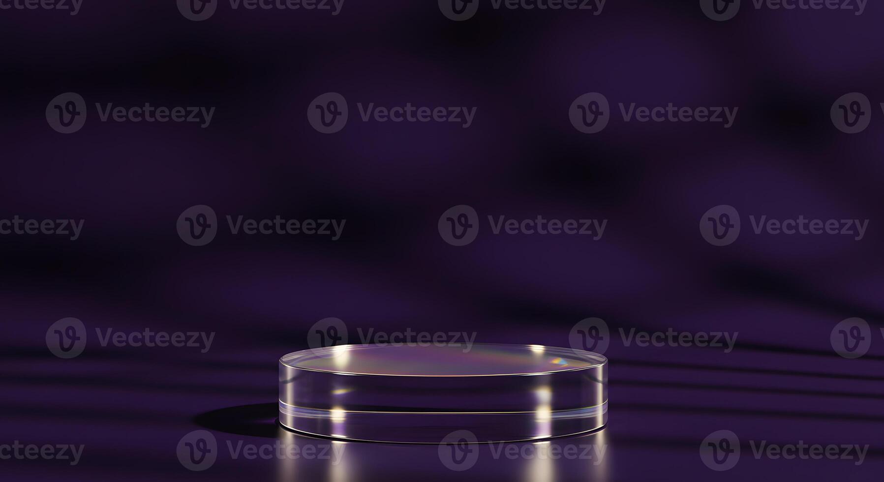 A glass ring sitting on a purple surface photo