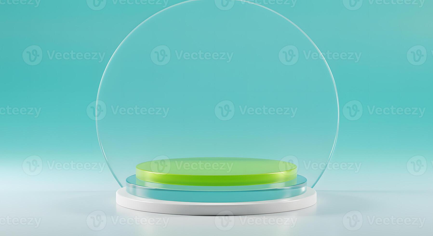 A glass egg with a green top on a blue background photo