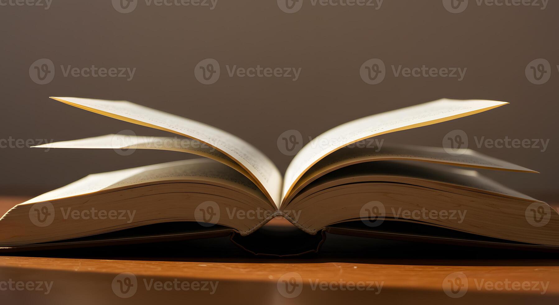 An open book sitting on a table photo