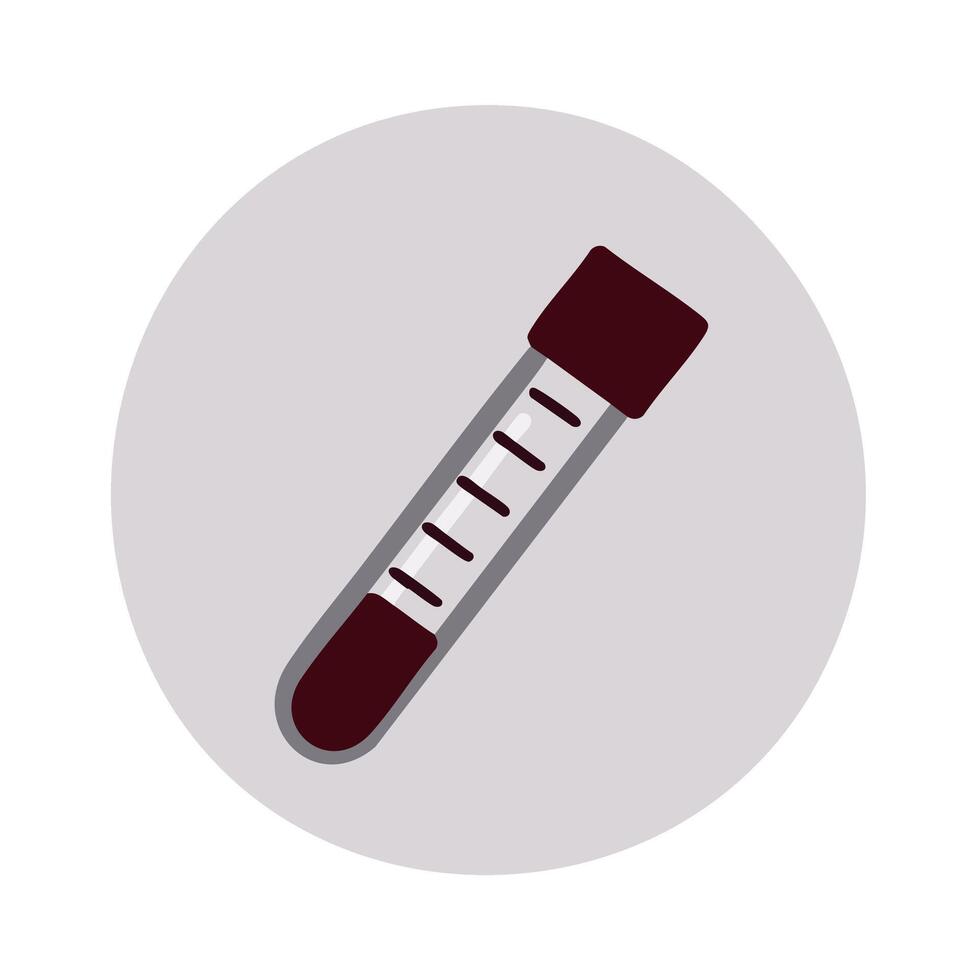 Flat minimal bold silhouette of health screening test light gray silhouette with a dark red accent detail health wellness vector
