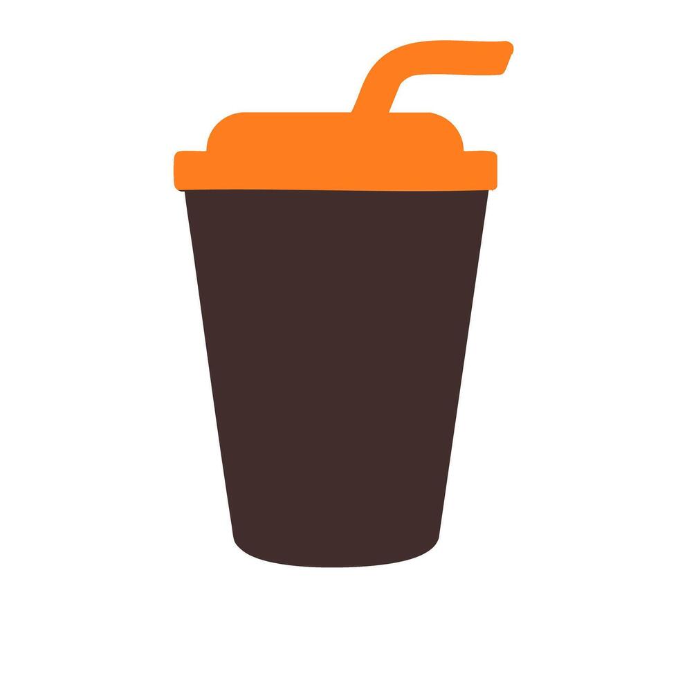 Protein shake cup illustrated a flat bold silhouette emphasizing fitness nutrition and postworkout recovery designed with smooth simple contours vector