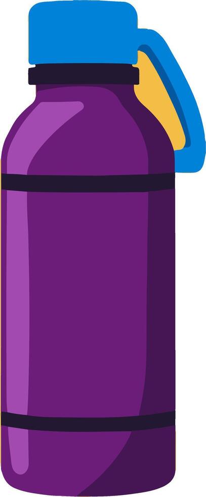 Fitness water bottle bold flat silhouette emphasizing hydration during workouts with clean simple forms and sharp edges for active lifestyle designs vector