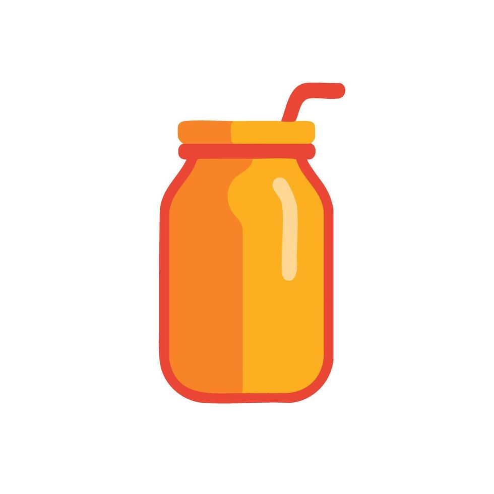 Minimal nutritious smoothie jar orange silhouette red accent nutrition and wellness design vector