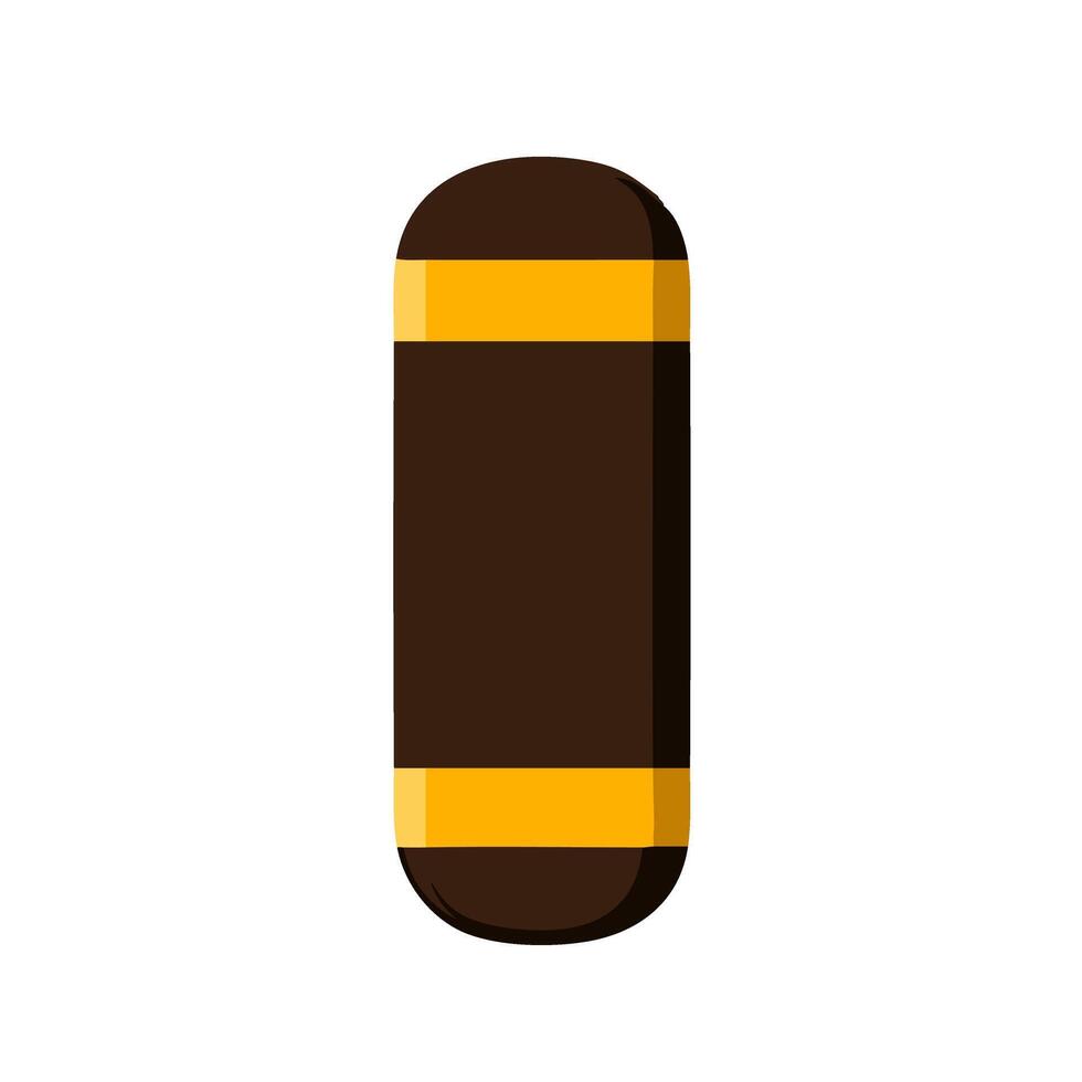 Flat minimal bold silhouette of protein bar brown silhouette with a yellow accent detail health wellness vector