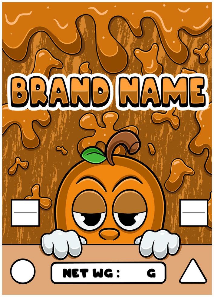 Mango Strain Cartoon with Slime Background. vector