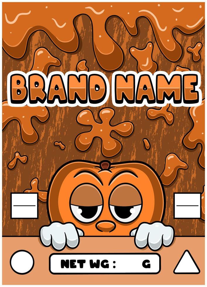 Orange Fruit Strain Cartoon with Slime Background. vector