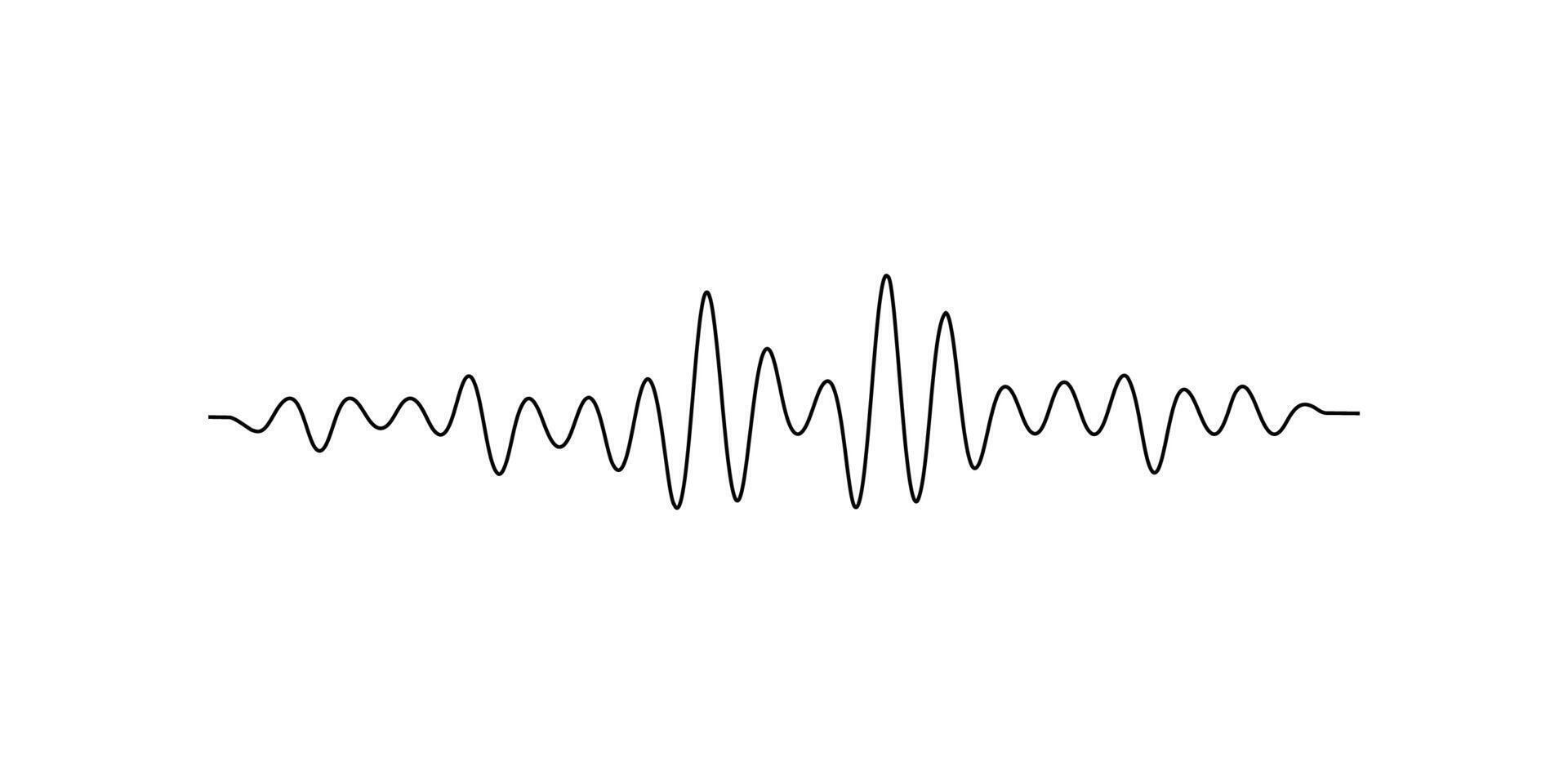 Continuous line sound wave music audio icon one art voice hand. Podcast wave line sound soundwave noise sketch drawn drawing doodle outline recording frequency vocal waveform microphone background vector