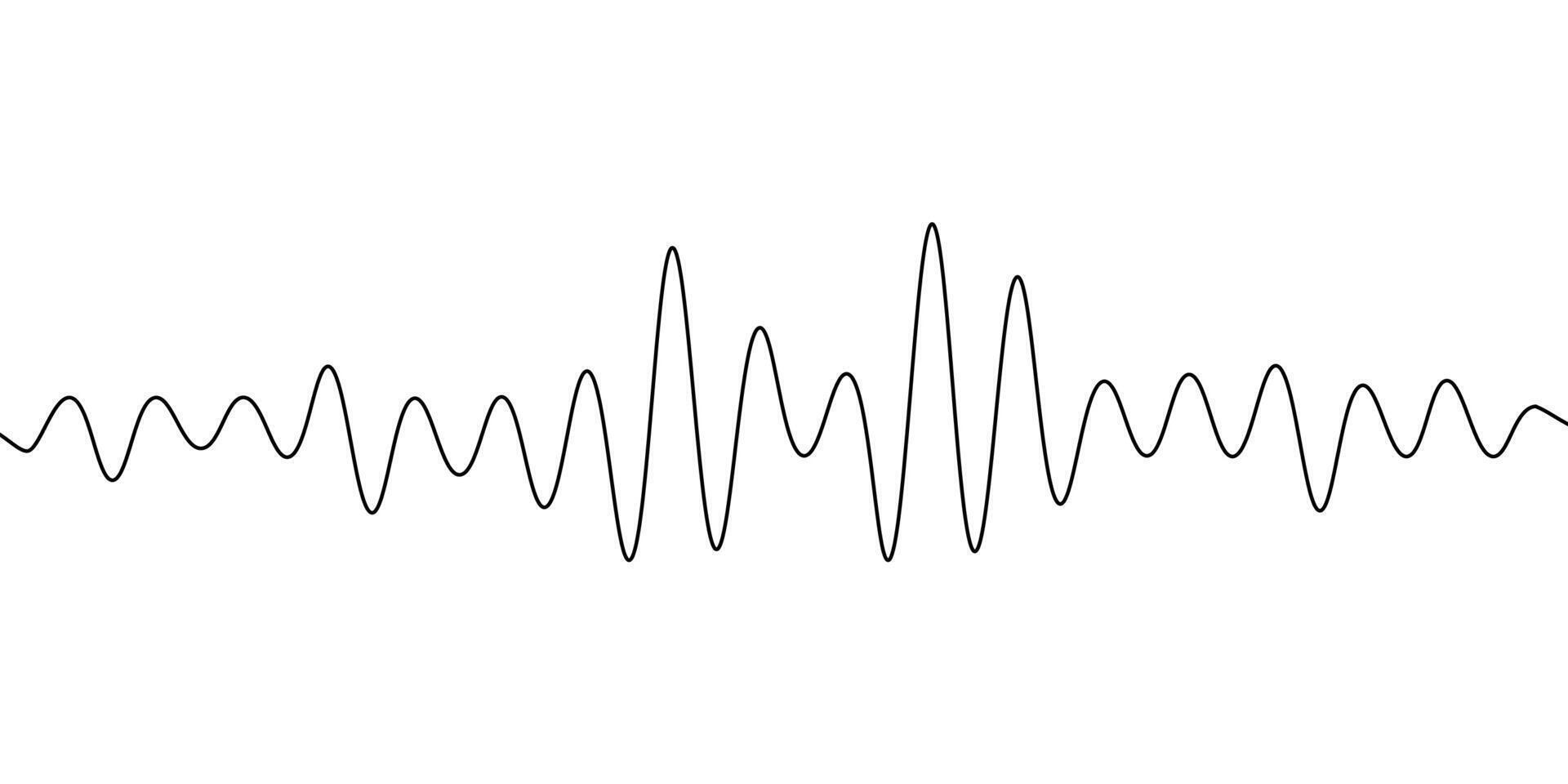 Line sound wave music audio icon one art voice continuous hand. Podcast line sound soundwave noise sketch drawn drawing doodle outline recording frequency vocal waveform microphone background vector