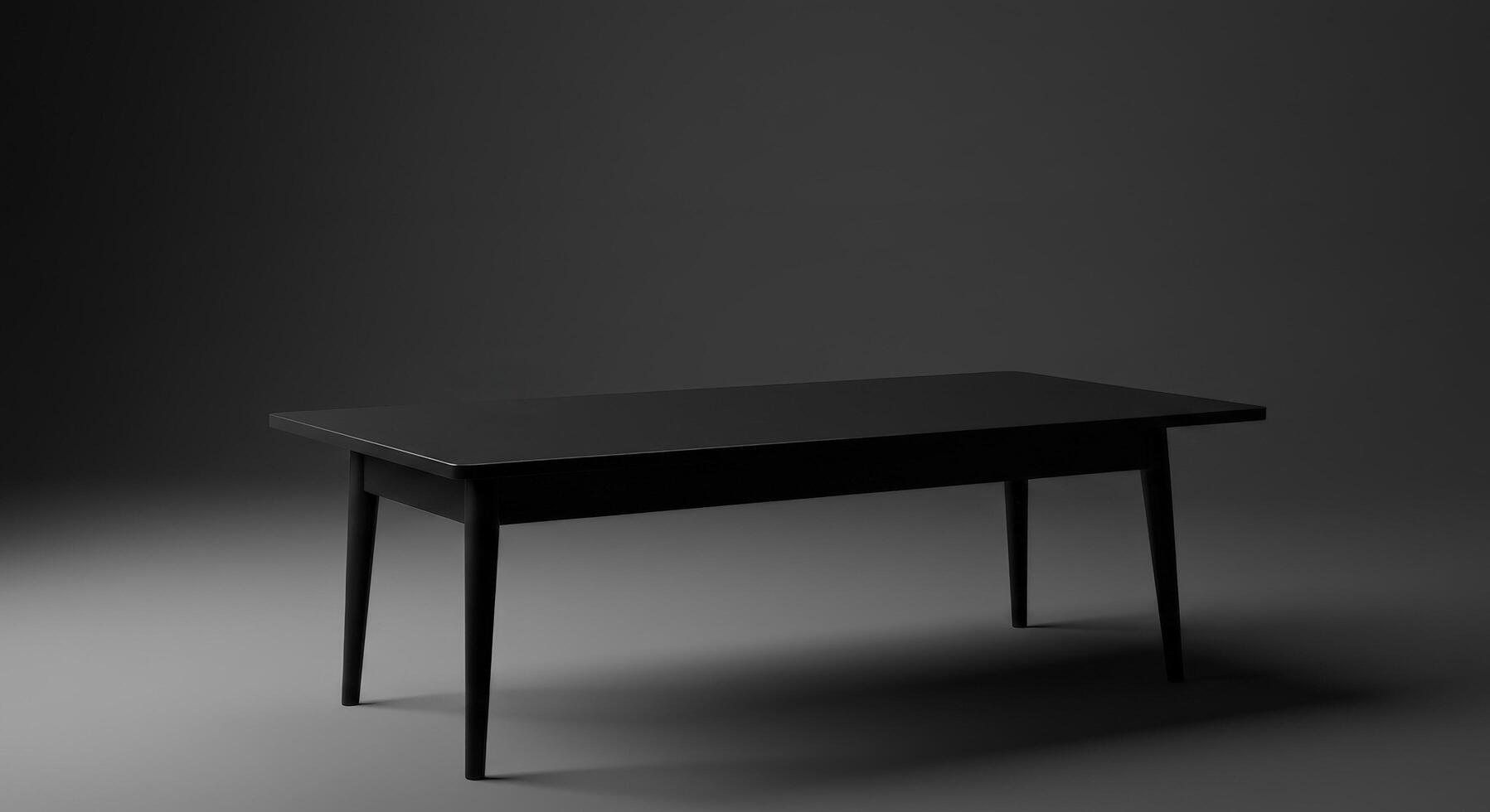 Minimalist black table for product photography photo