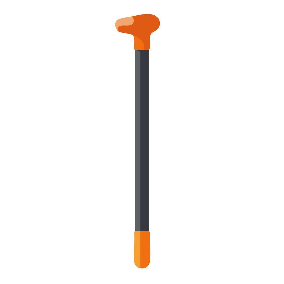 Minimal walking stick dark gray silhouette orange accent mobility aid and accessibility design vector