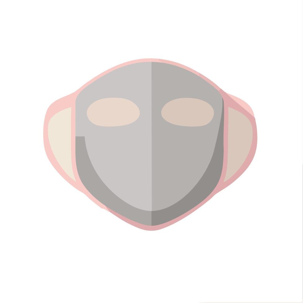 Minimal medical mask soft gray pink accent healthcare safety and wellness art vector