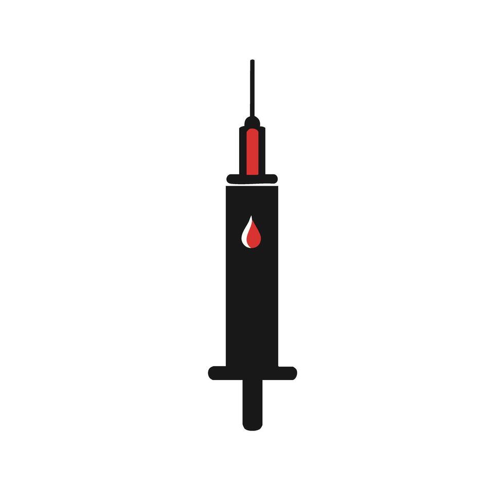 Syringe a single drop at the tip illustrating precision in medical injections vaccinations and treatments vector