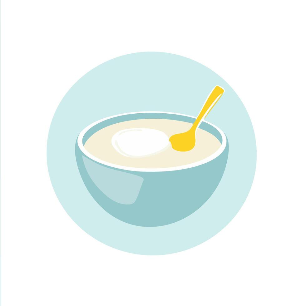 Minimal healthy smoothie bowl light blue silhouette yellow accent nutrition and wellness design vector