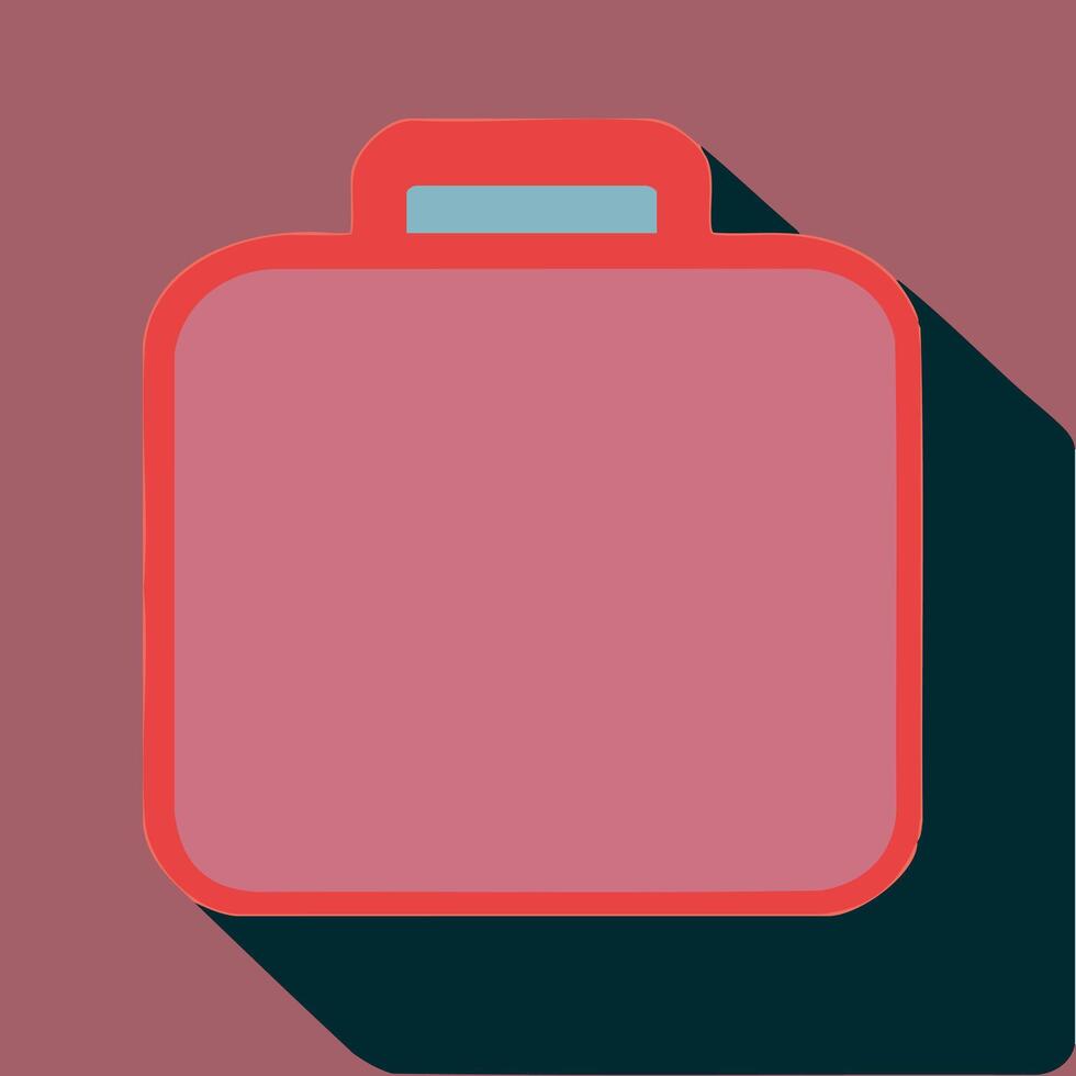 Flat minimal bold silhouette of medical first aid kit red silhouette with a white cross accent detail health wellness vector