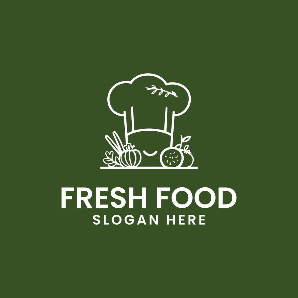 Fresh Food Chef Hat Logo vector