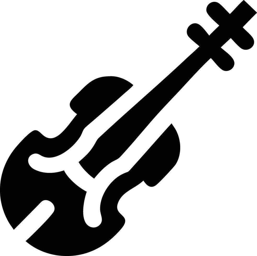 Silhouette of a Violin A Musical Instrument Icon vector
