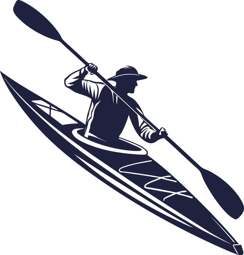 Kayaker Paddling on the Water vector
