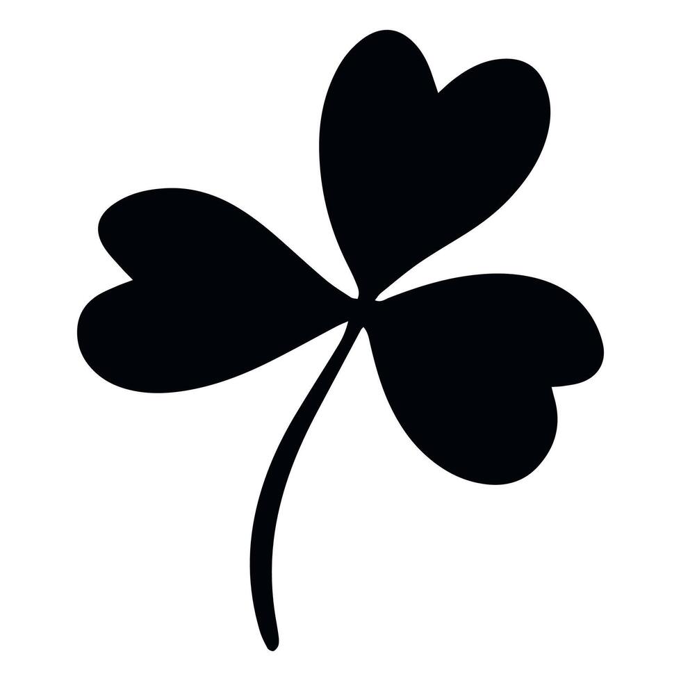 Natural-inspired single trefoil leaf silhouette drawn by hand, reflecting simplicity, minimalism, and organic design trends vector