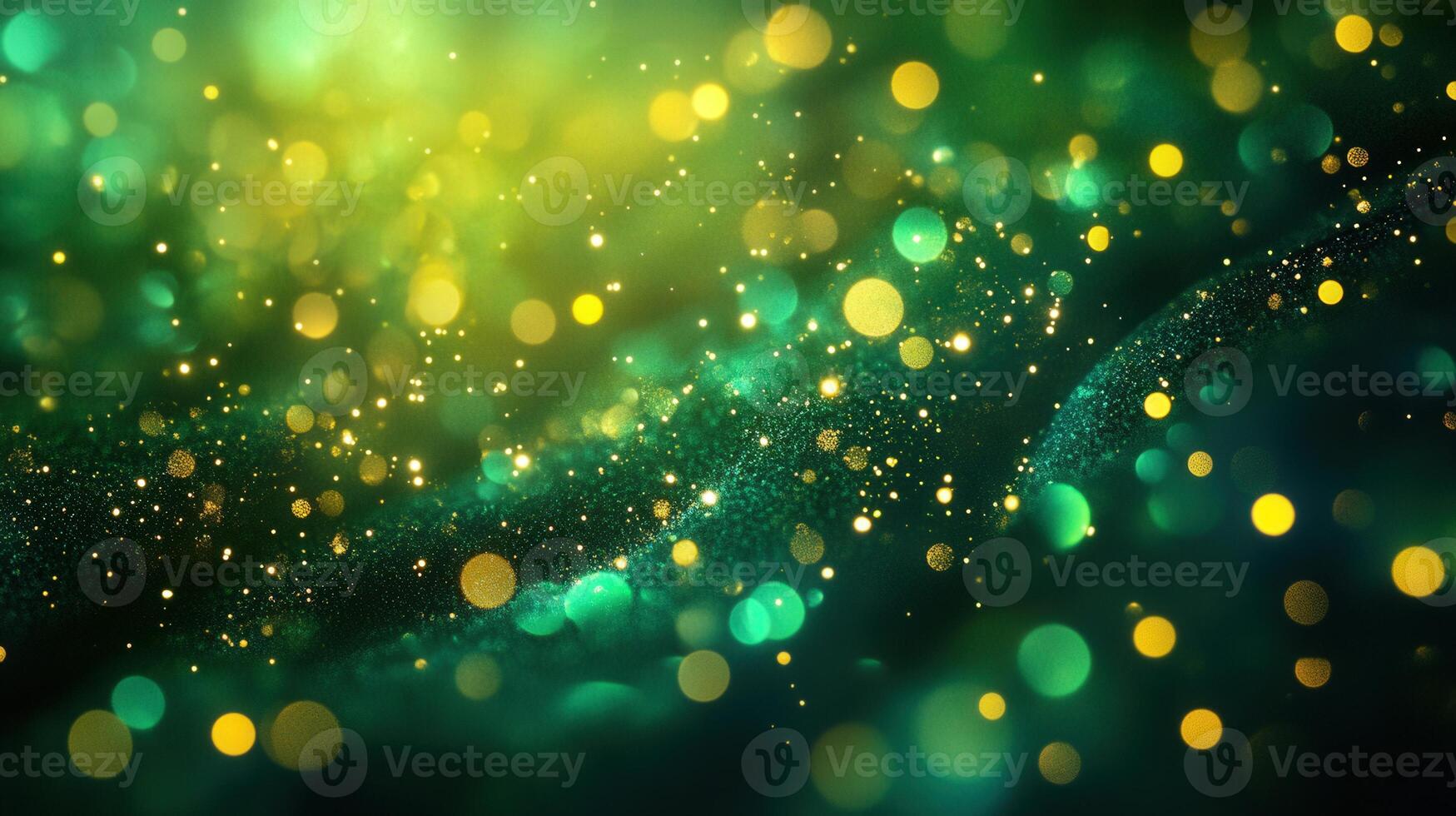Stunning abstract background, with a green and gold bokeh effect, that is very eye-catching. photo