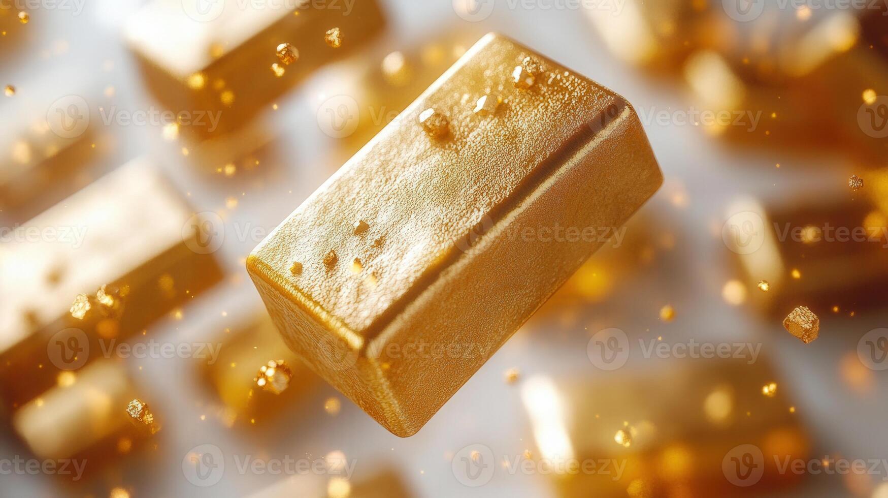 A close-up of golden bars, suggesting wealth and investment opportunities in a financial context. photo