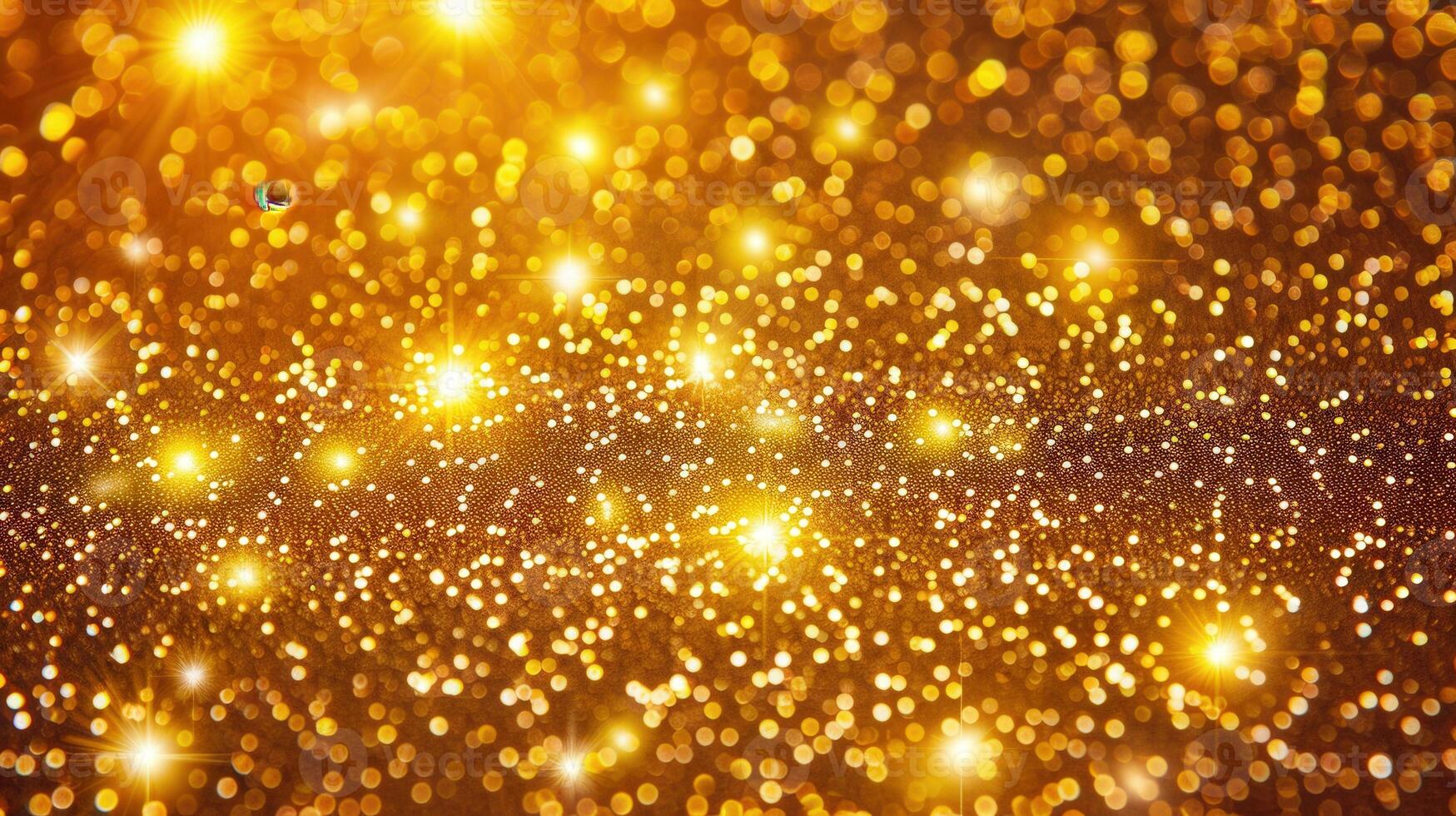 Stunning golden bokeh background features glittering lights for a radiant, abstract design. photo