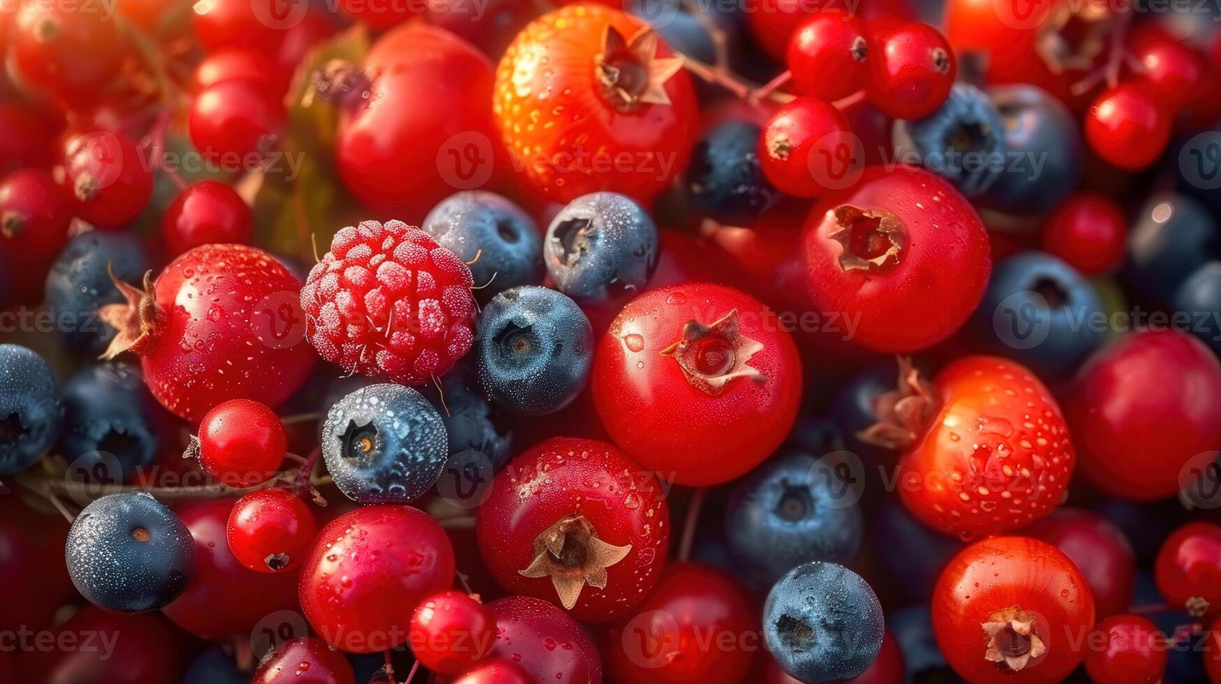 A beautiful display of ripe, juicy berries, perfect for summer enjoyment and healthy eating. photo