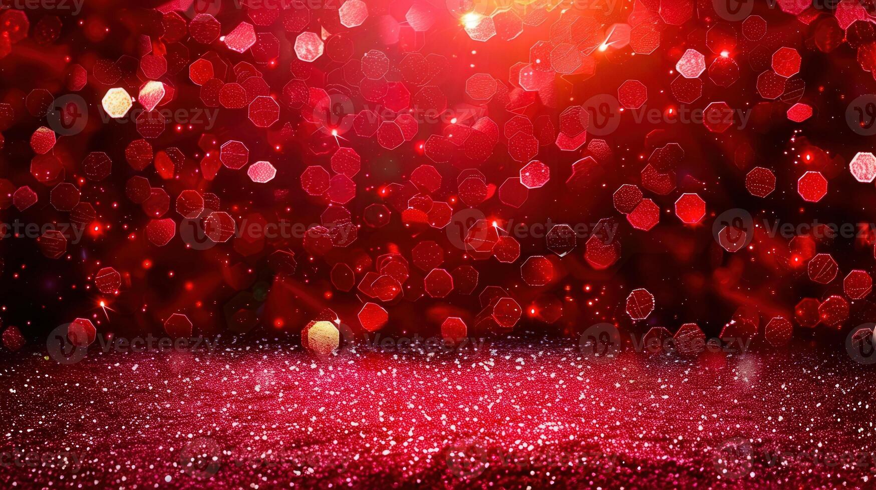 Stunning red bokeh background with glitter ground, ideal for stylish holiday designs. photo