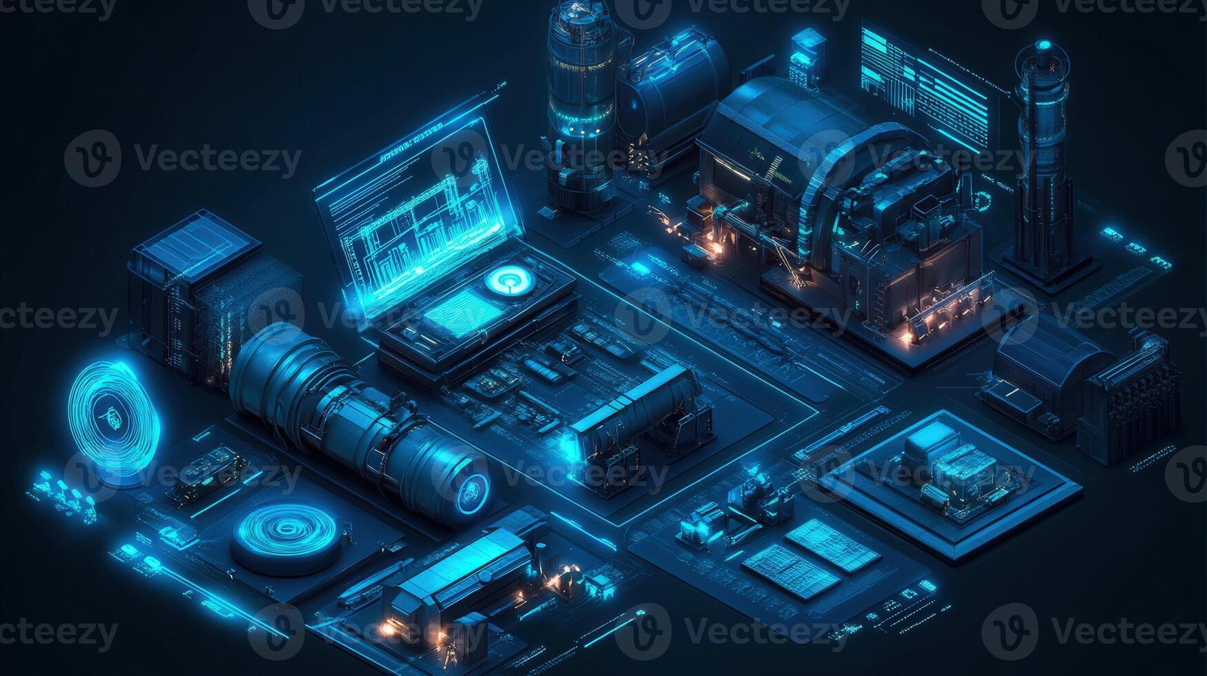 A mesmerizing display of futuristic technology, highlighting interconnected systems and digital infrastructure. photo