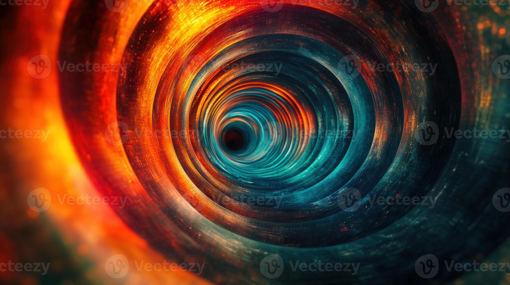 A mesmerizing abstract artwork that showcases a spiraling tunnel of vibrant colors and depth. photo