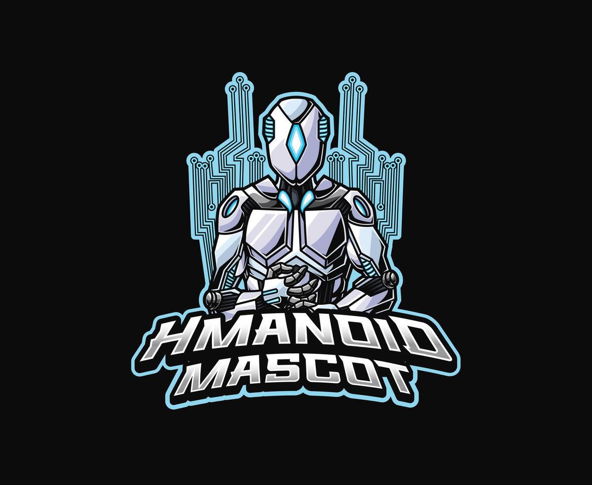 Humanoid Robot Mascot vector