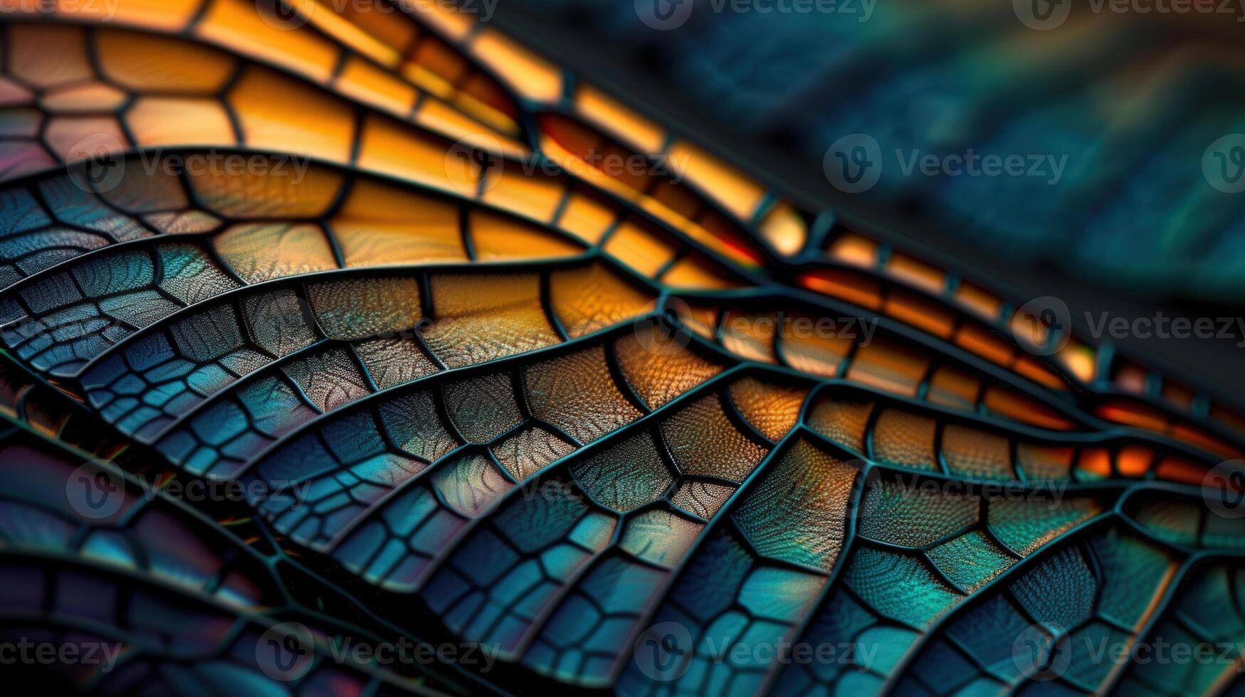 Captivating close-up showcases an abstract, iridescent design of a textured natural pattern. photo