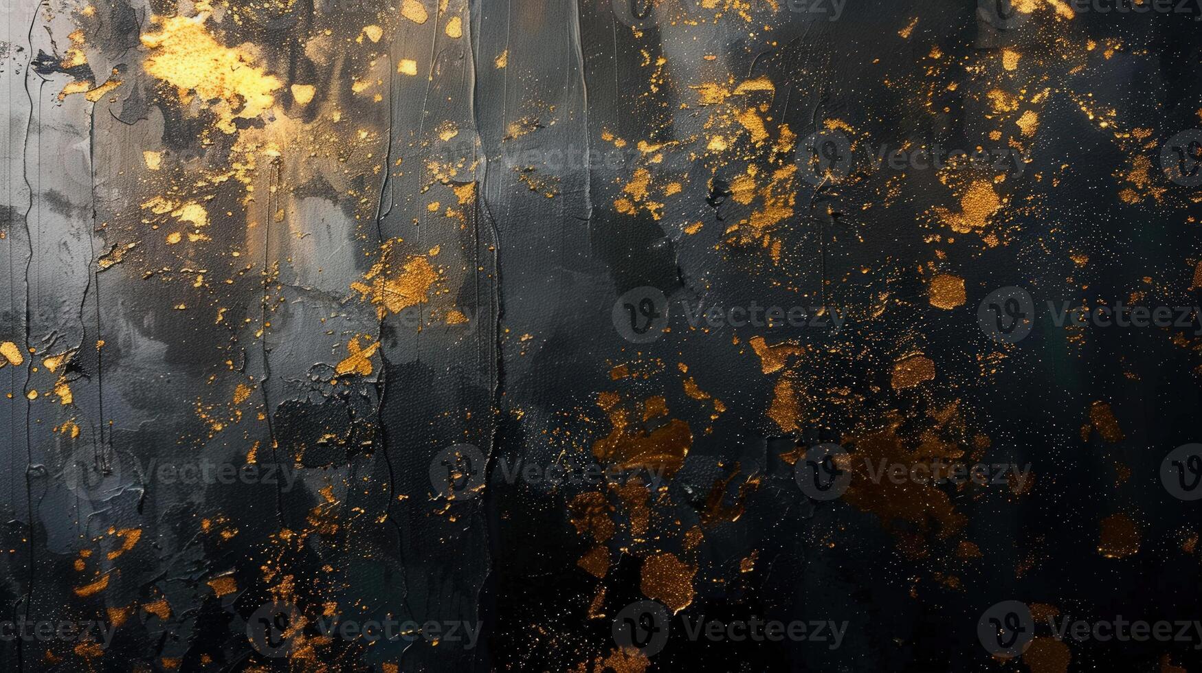 A visually stunning abstract artwork, blending dark tones with shimmering gold elements beautifully. photo