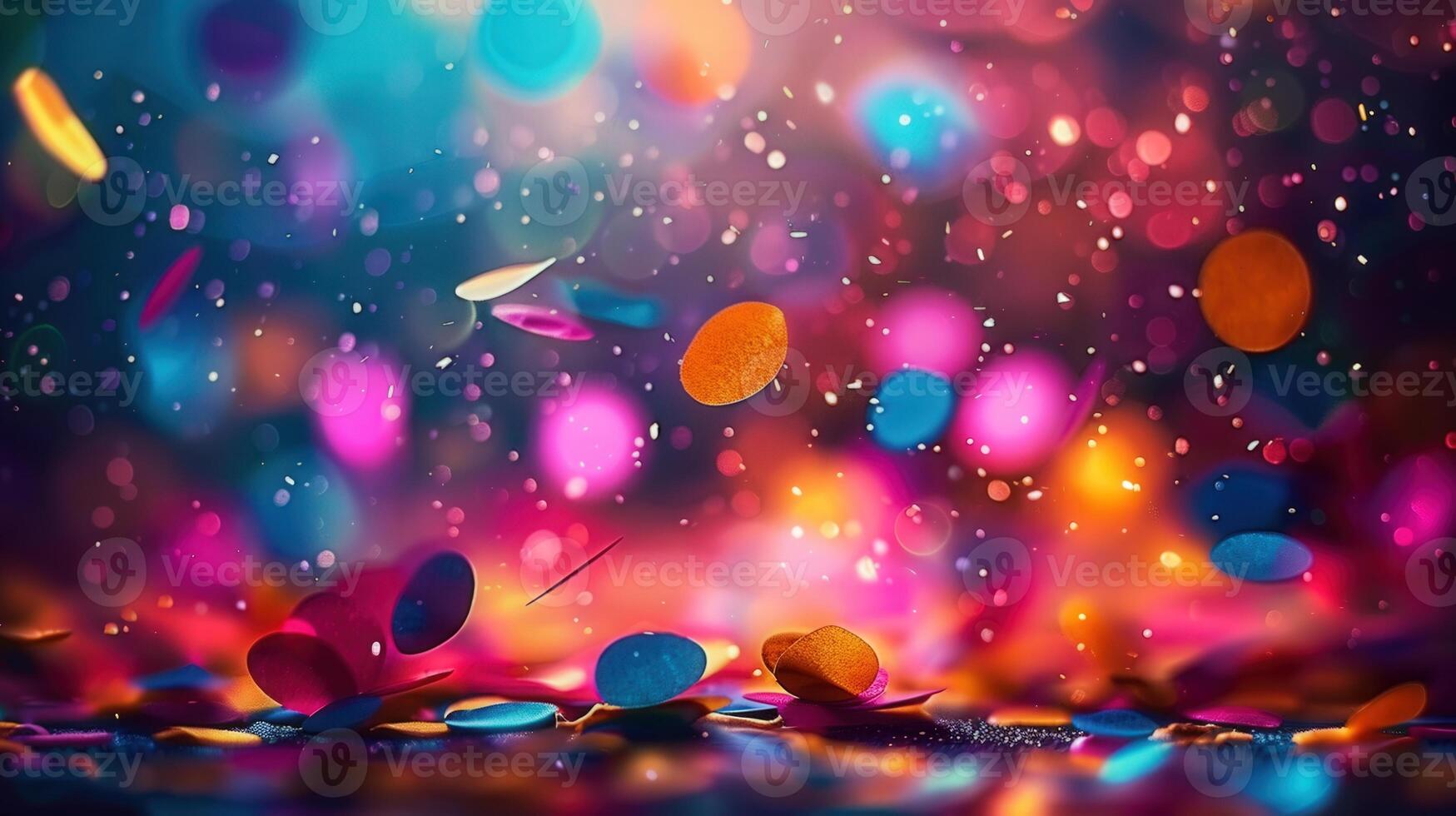 A beautiful display of confetti and lights, ideal for holiday celebrations and festive events. photo