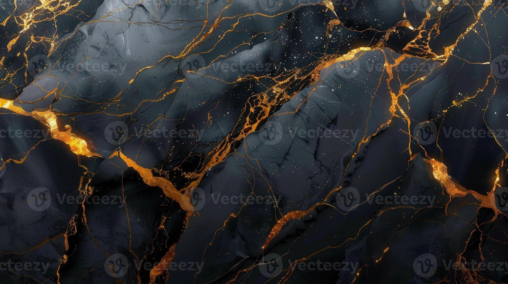 Stunning dark marble design with gold veins provides an elegant and luxurious aesthetic. photo