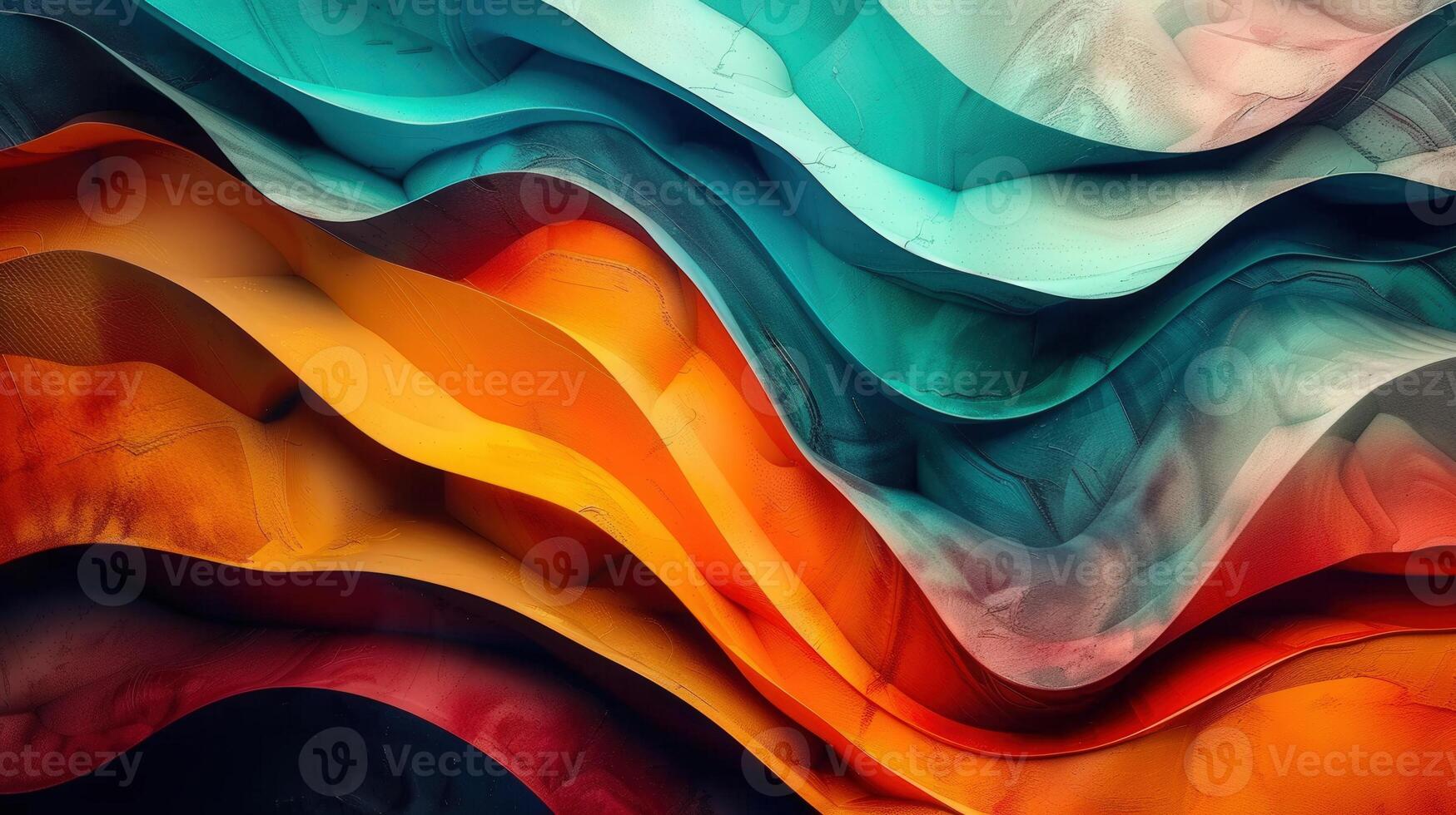 An abstract artwork featuring flowing, colorful ribbons in a vibrant and dynamic composition. photo