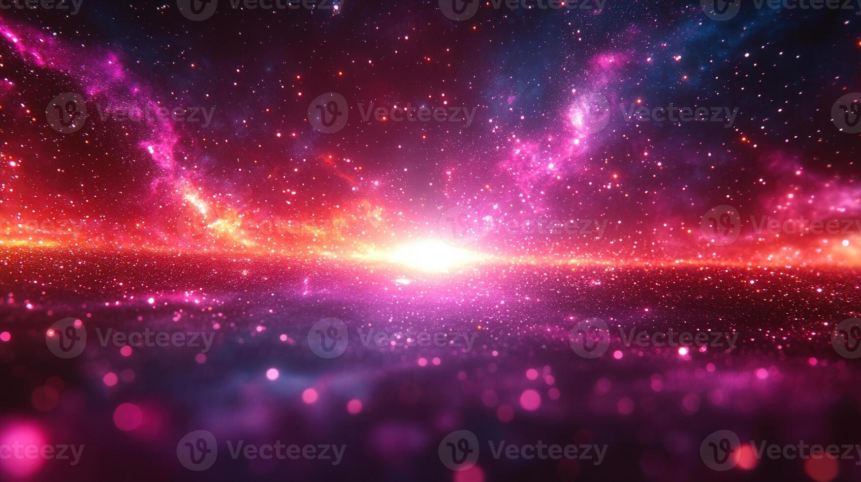 Mesmerizing cosmic view with a bright light surrounded by colorful stars and celestial formations. photo