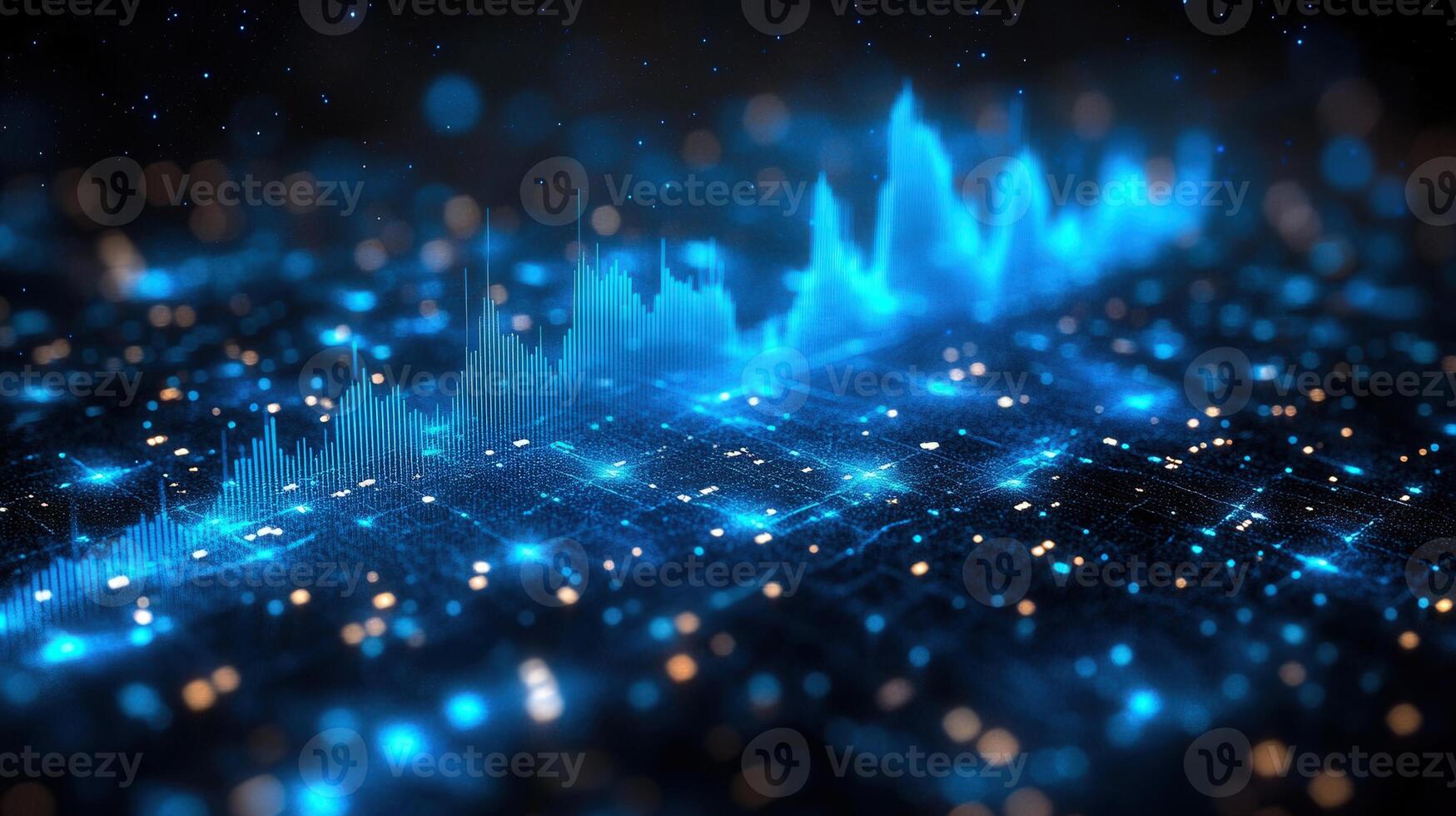 A captivating digital graph showcasing data visualization, using vibrant blue for an engaging effect. photo