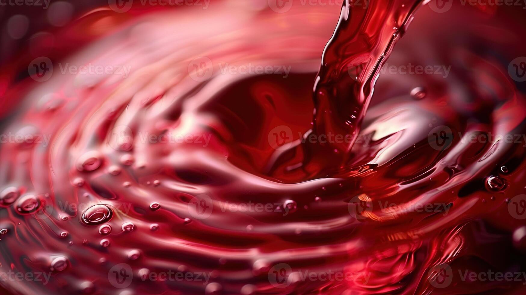 A captivating shot of red liquid as it pours and swirls, creating a mesmerizing display. photo