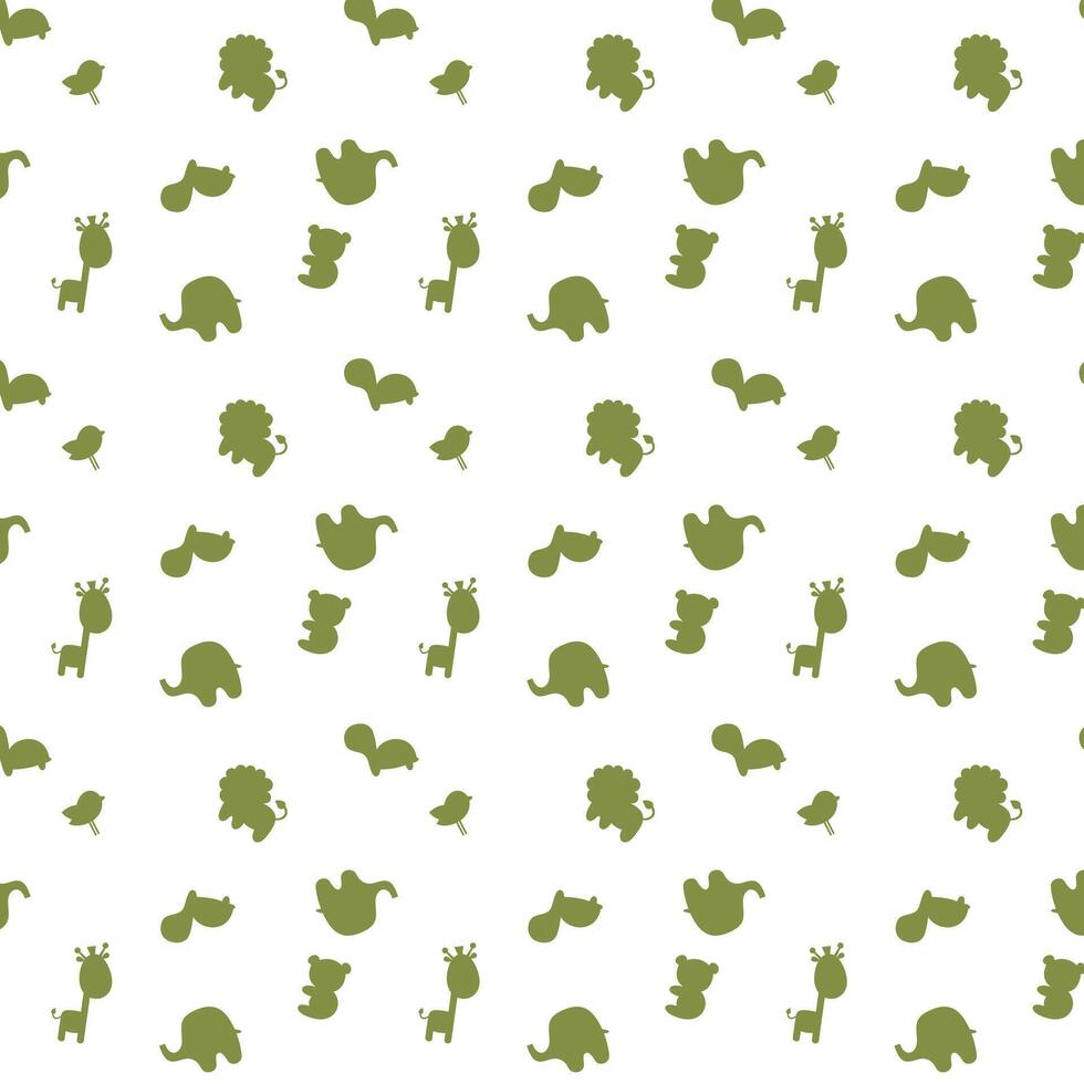 Playful Green Animal Shape Pattern vector