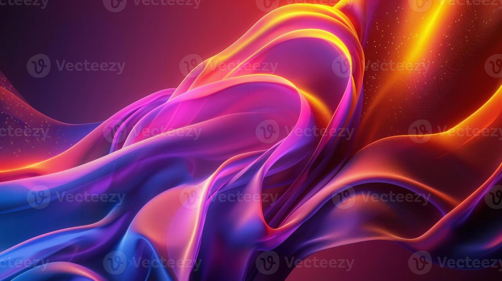 Vibrant, abstract composition of flowing fabric with dynamic colors and soft gradients. photo