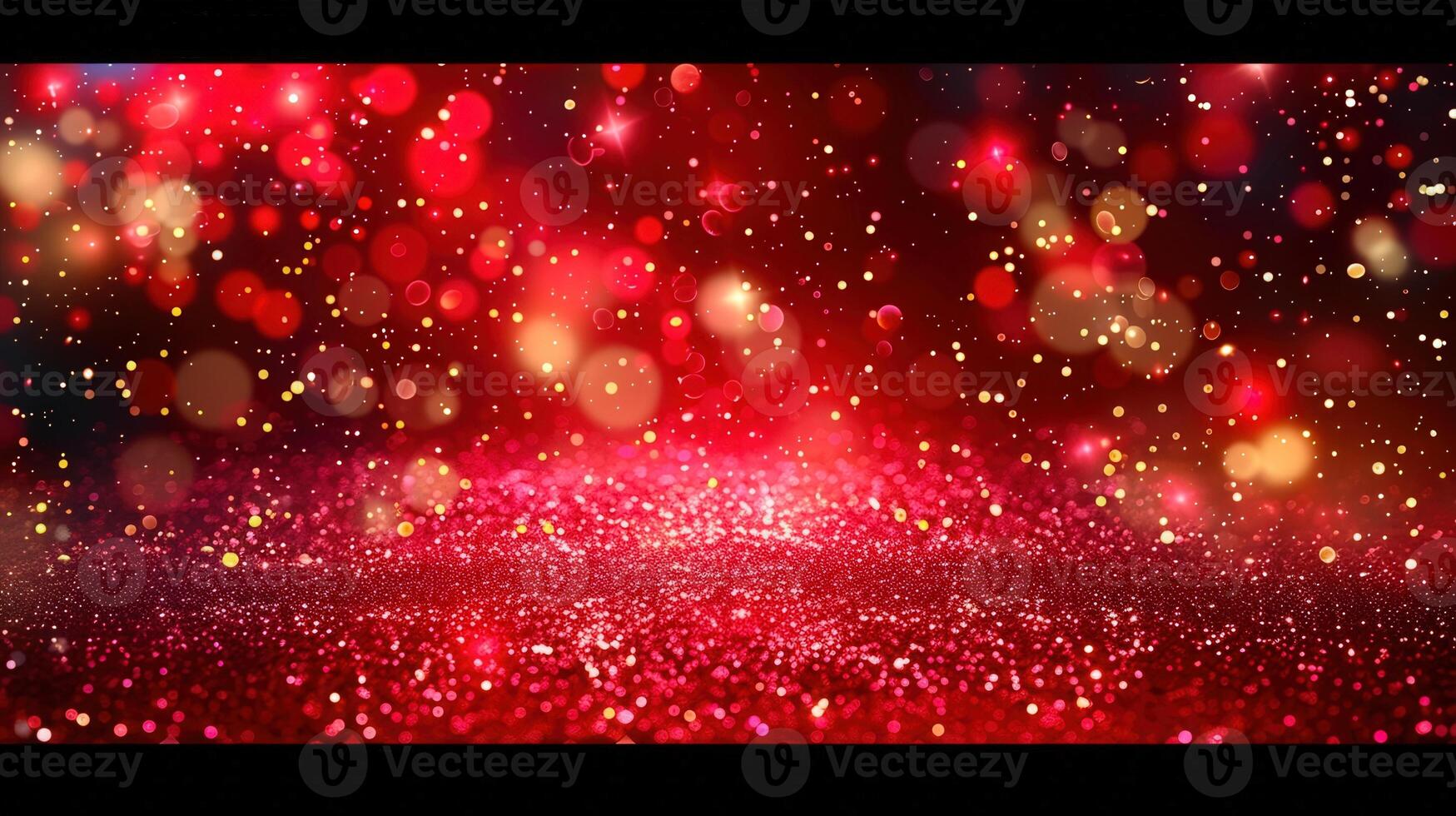 Stunning red glitter background with enchanting bokeh lights, ideal for special events and festive occasions. photo