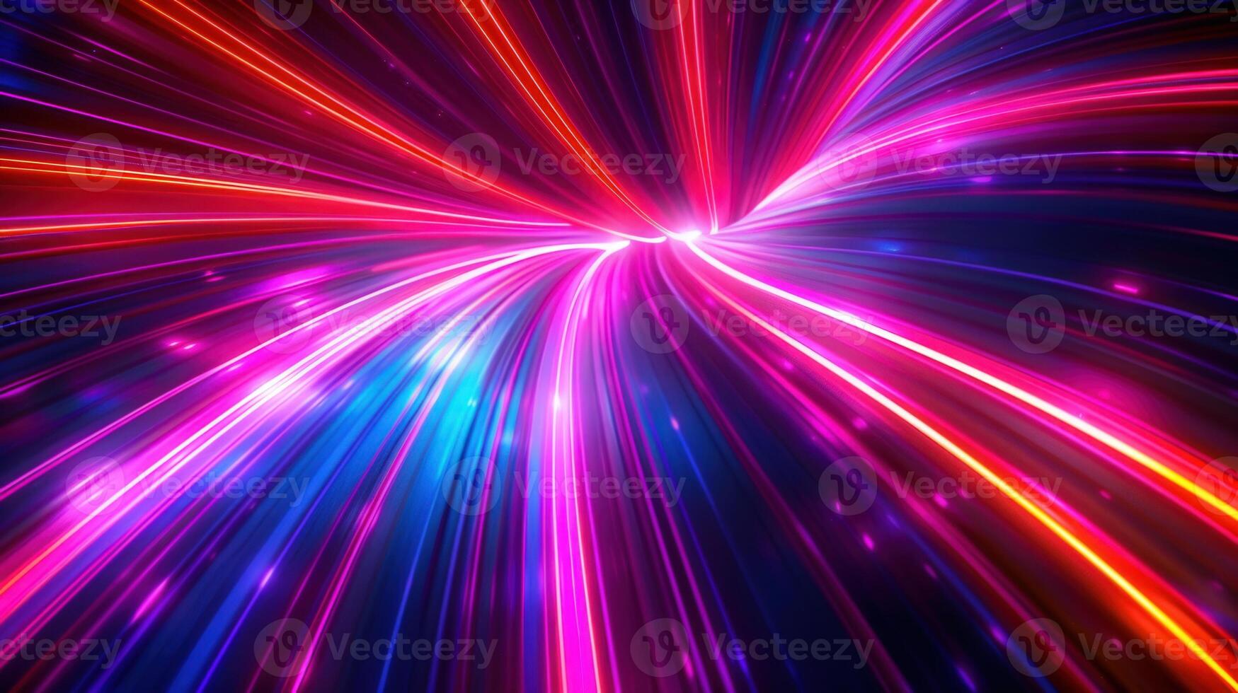 A stunning abstract image of glowing lines in a tunnel of light, featuring dynamic colors. photo