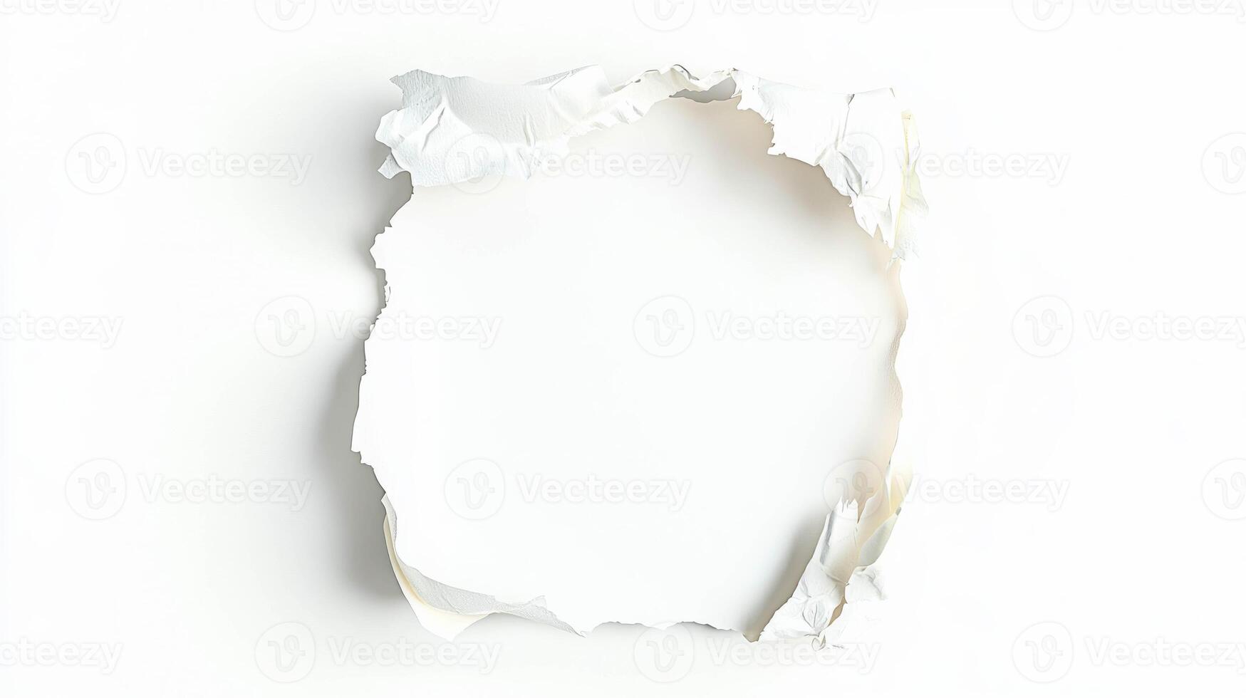 Realistic torn edge sticky note on white background for creative design projects photo
