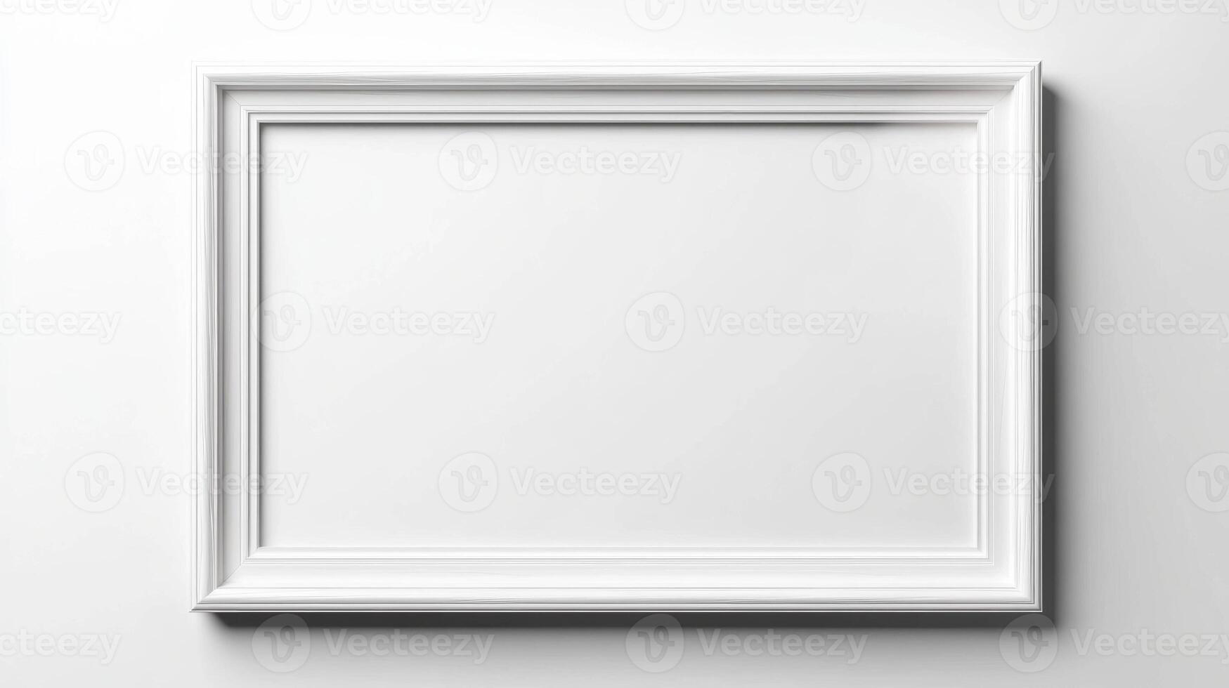 Minimalistic white rectangular frame on plain background for art and design projects photo