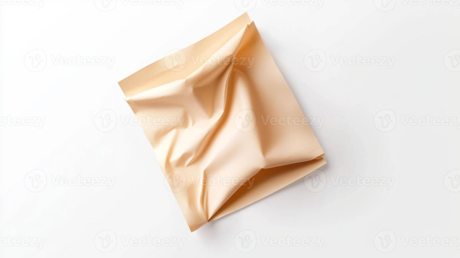 Realistic folded sticky note on white background for office design and organization photo